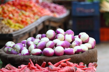 Various vegetables at vegetable market. India