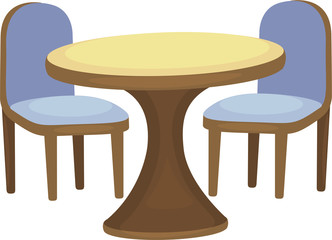 illustration of chair and table