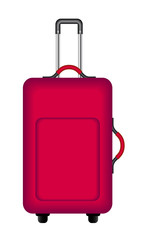 Red suitcase for traveling