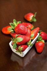 a lot of Fresh red strawberries