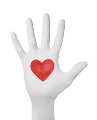 Hand gesture in glove