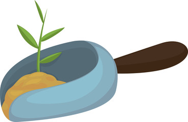 illustration Green young plant life process