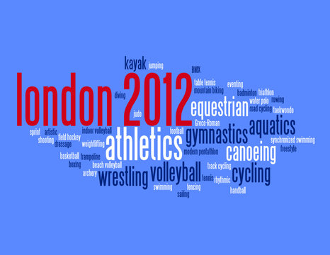 "LONDON 2012" Tag Cloud (sporting competition gold medal)