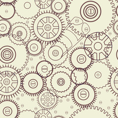 Seamless background with different mechanical elements