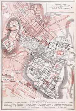 Fototapeta Map of Imperial fora and the Palatine Hill