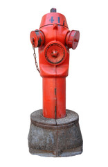 Red fire hydrant, also called a fire plug