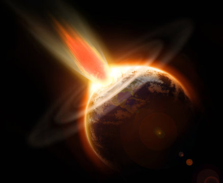 Earth mass extinction doomsday event from a comet impact