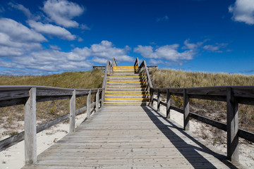Trail on the Crane beach, Massachusetts, USA