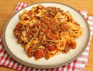 Tagliatelle Pasta with Bolognese Sauce