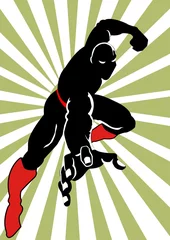 Photo sur Plexiglas Super héros Héros en noir en action