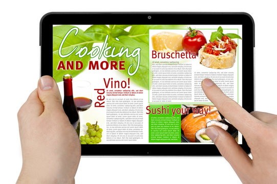 Tablet mit Kochbuch
