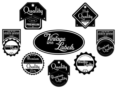 Black premium, high quality labels | stickers in vintage style.