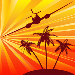 Tropical Travel, Retro Background