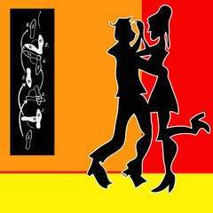 Tango Dance, cartoon style background