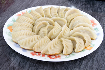 Plate of Potstickers Chinese Dumplings