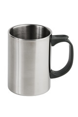 The metal cup with a plastic pen
