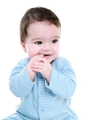 Adorable baby sucking fingers