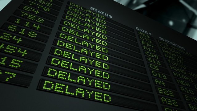 Flight Information Board - Delayed