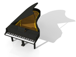 Piano de cola en 3D