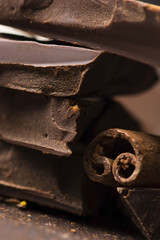 Homemade chocolate with cinnamon