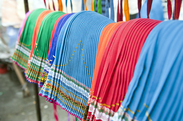 Fototapeta na wymiar colorful indigenous market of Otavalo