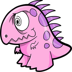 Crazy Insane Dinosaur Animal Vector Illustration Art