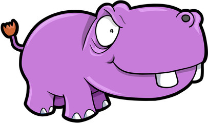 Crazy Hippopotamus Safari Animal Vector