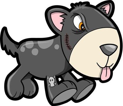 Tough Puppy Dog Animal Vector Illustration Art