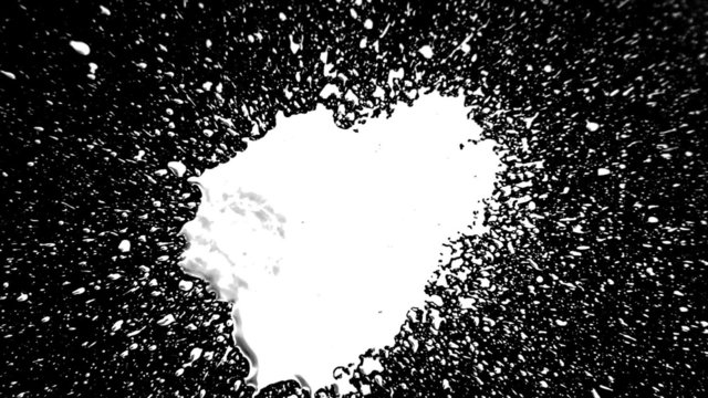 Ink Drop Splatter (White on Black)