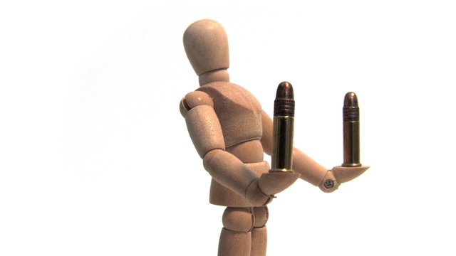 Mannequin Holding Bullets (HD Loop)