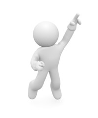 Jumping man, 3d image