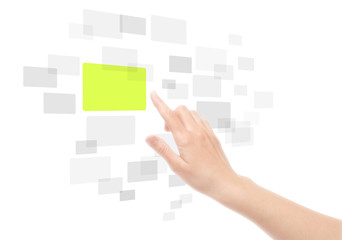 Hand Using Touch Screen Interface