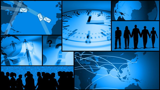 Business Communication, Time, Travel Montage