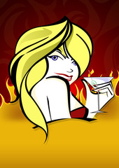 flyer poster flammen girl mädchen frauentag