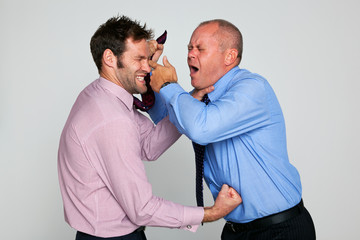 Two businessmen fighting