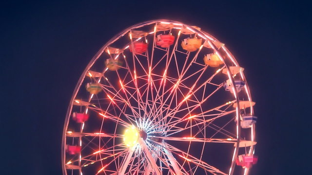 Ferris Wheel Carnival Ride at Night