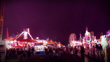 Carnival Rides and Games at Night