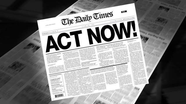 Act Now! - Newspaper Headline