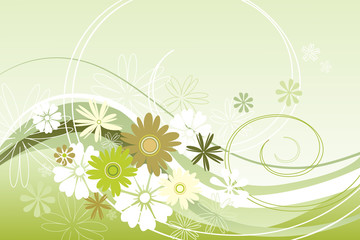 Fototapeta na wymiar Floral theme in green