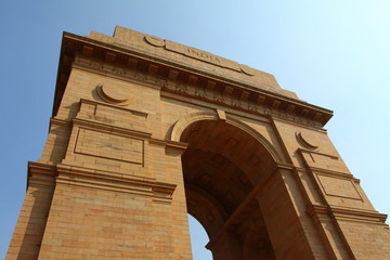 Dramatic angle view of the India Gate