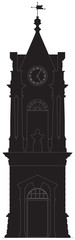 Old clock tower silhouette