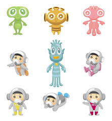 icônes extraterrestres et astronautes