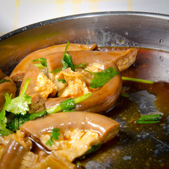 Chinese marinated food pig intestine