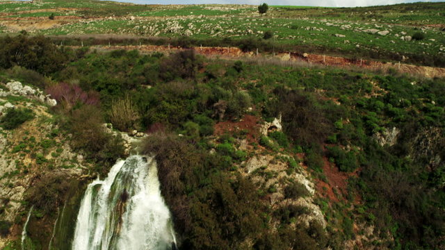 Stock Video Footage of Tahana Waterfall and surroundings shot in Israel at 4k with Red.