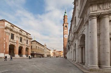 Signori's Plaza in the center of Vicenza - obrazy, fototapety, plakaty