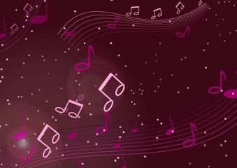 Purple music background with notes