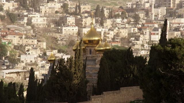 Stock Video Footage of the Church of Maria Magdalene filmed in Israel at 4k with Red.