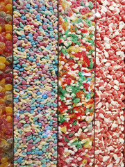 display multi-colored candy