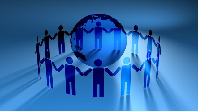 People Holding Hands Around Earth
