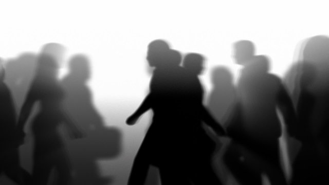 People Walking By (3D Vector Silhouette Animation)